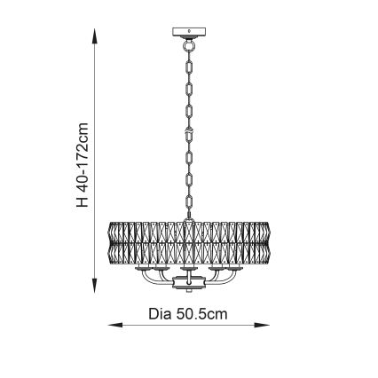 Endon 106244 - ketiga ripp-lühter CLIFTON 5xE14/6W/230V messing/läbipaistev
