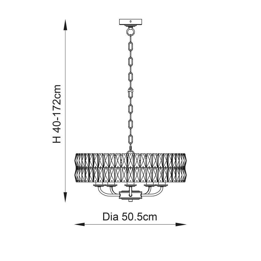Endon 106244 - ketiga ripp-lühter CLIFTON 5xE14/6W/230V messing/läbipaistev