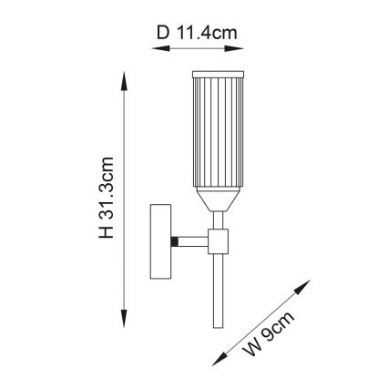Endon 106258 - Seinavalgusti TOUR 1xG9/3W/230V messing
