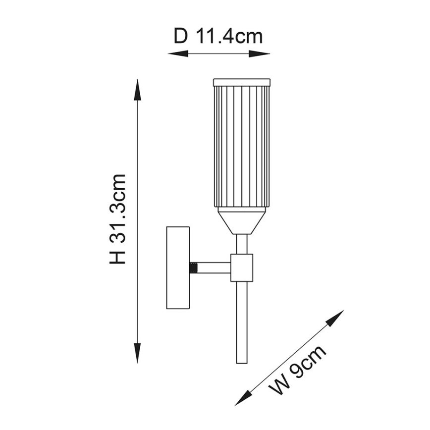 Endon 106258 - Seinavalgusti TOUR 1xG9/3W/230V messing