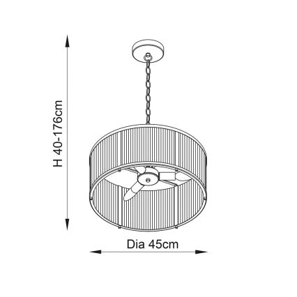 Endon 106282 - Ketiga rippvalgusti RIDGETON 3xE14/6W/230V messing