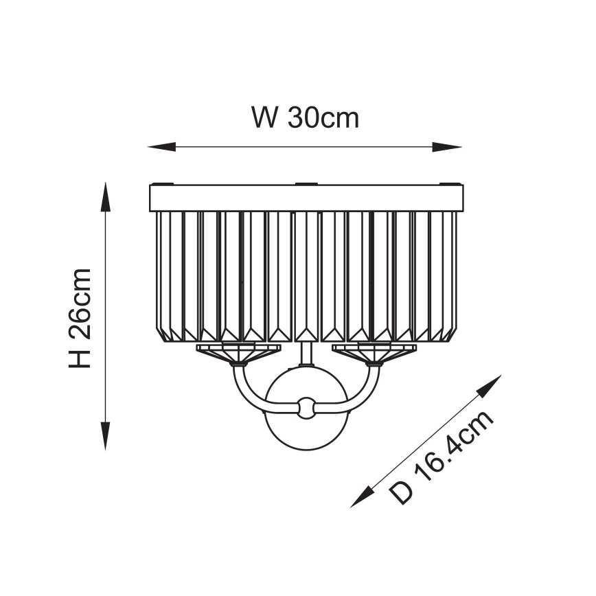 Endon 106450 - Seinavalgusti CHESTERFIELD 2xE14/6W/230V messing