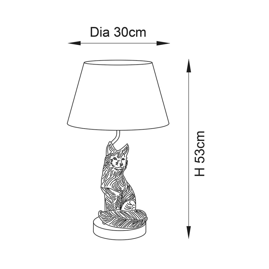 Endon 106796 - Laualamp FOX 1xE14/6W/230V must/messing