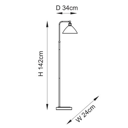 Endon 107609 - Põrandalamp 1xE27/10W/230V messing
