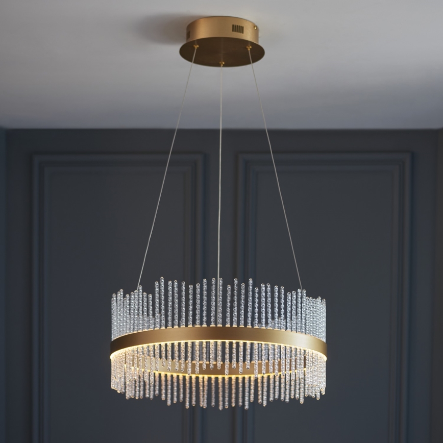 Endon 107671 - LED Hämardatav lühter ADRIEL LED/41W/230V 3000K d. 51 cm kuldne/läbipaistev