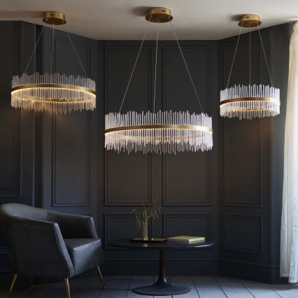 Endon 107671 - LED Hämardatav lühter ADRIEL LED/41W/230V 3000K d. 51 cm kuldne/läbipaistev