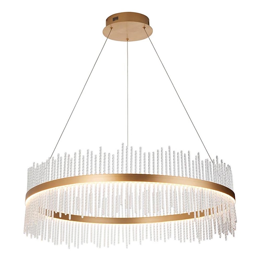 Endon 107672 - ADRIEL hämardatav LED-rippvalgusti kaablil LED/83W/230V 3000K, läbimõõt 89 cm, kuldne/läbipaistev
