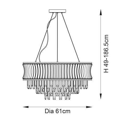 Endon 107785 - Kaablile riputatav lühter 9xE14/6W/230V, messing