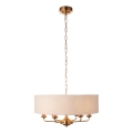 Endon 110722 - Lühter HIGHCLERE 6xE14/6W/230V beež/messing d. 55 cm