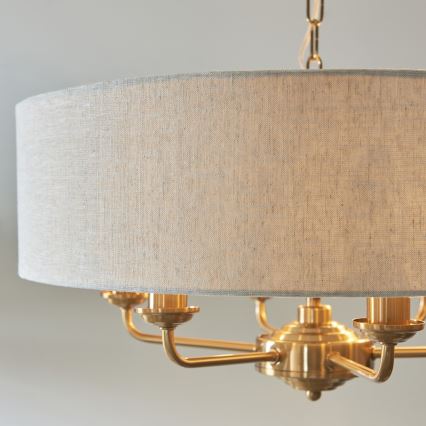 Endon 110722 - Lühter HIGHCLERE 6xE14/6W/230V beež/messing d. 55 cm