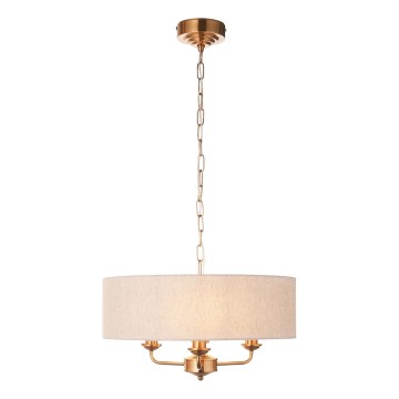 Endon 110723 - Lühter HIGHCLERE 3xE14/40W/230V beež/messing