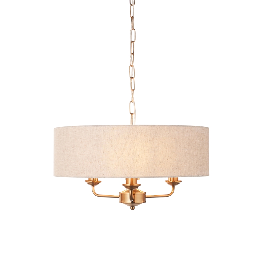 Endon 110723 - Lühter HIGHCLERE 3xE14/40W/230V beež/messing