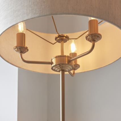 Endon 110724 - Põrandalamp HIGHCLERE 1xE14/40W/230V beež/messing