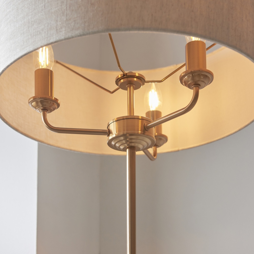 Endon 110724 - Põrandalamp HIGHCLERE 1xE14/40W/230V beež/messing