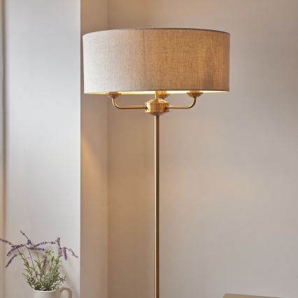 Endon 110724 - Põrandalamp HIGHCLERE 1xE14/40W/230V beež/messing