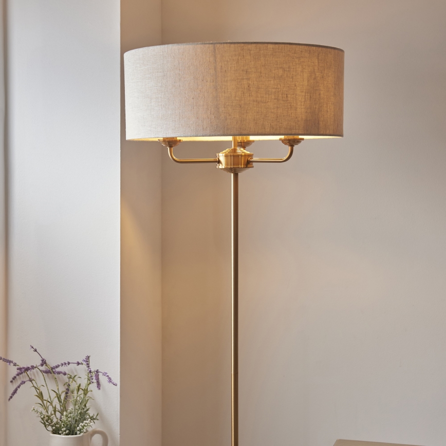Endon 110724 - Põrandalamp HIGHCLERE 1xE14/40W/230V beež/messing