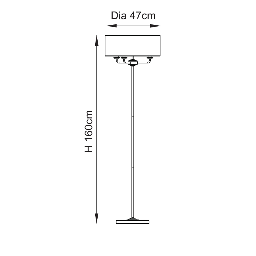 Endon 110724 - Põrandalamp HIGHCLERE 1xE14/40W/230V beež/messing