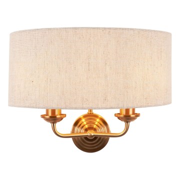 Endon 110726 - Seinavalgusti HIGHCLERE 2xE14/40W/230V beež/messing