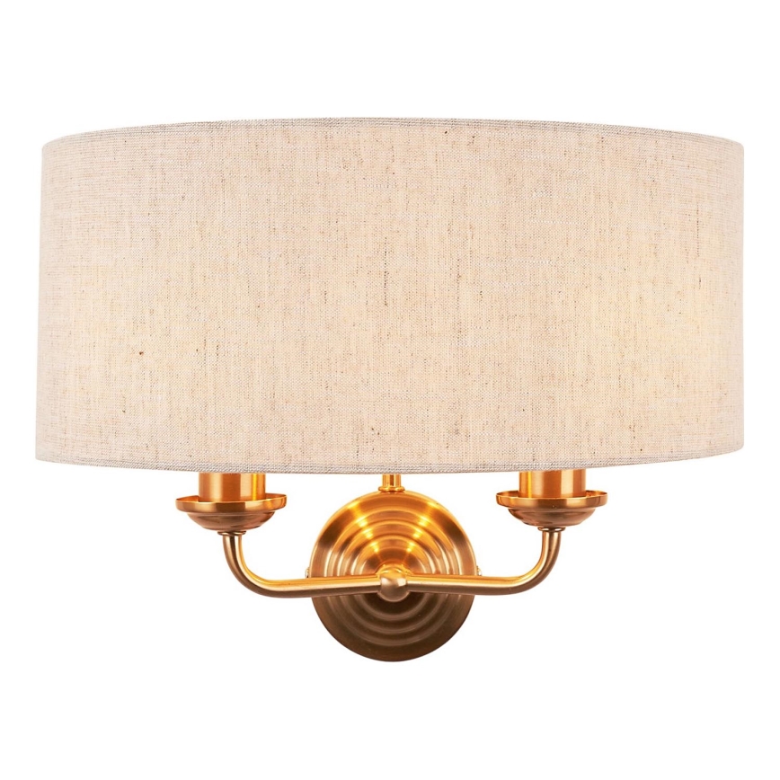 Endon 110726 - Seinavalgusti HIGHCLERE 2xE14/40W/230V beež/messing