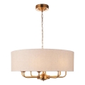 Endon 110727 - Ahelaga kroonlühter HIGHCLERE 8xE14/6W/230V beež/messing läbimõõt 70 cm