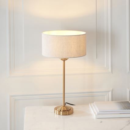 Endon 110728 - Laualamp HIGHCLERE 1xE14/7W/230V beež/messing, läbimõõt 25 cm
