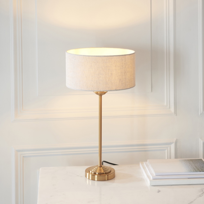Endon 110728 - Laualamp HIGHCLERE 1xE14/7W/230V beež/messing, läbimõõt 25 cm