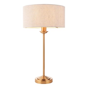 Endon 110728 - Laualamp HIGHCLERE 1xE14/7W/230V beež/messing, läbimõõt 25 cm