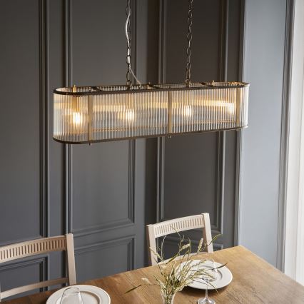 Endon 110945 - Lühter RIDGETON 4xE14/6W/230V messing/läbipaistev