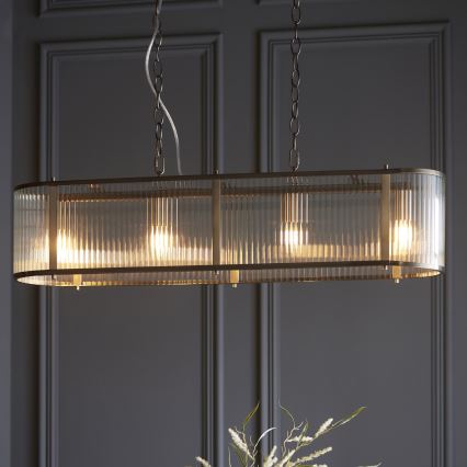 Endon 110945 - Lühter RIDGETON 4xE14/6W/230V messing/läbipaistev