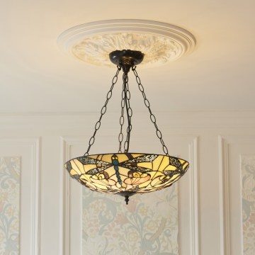 Endon 111869 - Tiffany ASHTON ketiga ripplühter, 3xE27/10W/230V, läbimõõt 45 cm