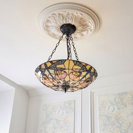 Endon 111869 - Tiffany ASHTON ketiga ripplühter, 3xE27/10W/230V, läbimõõt 45 cm