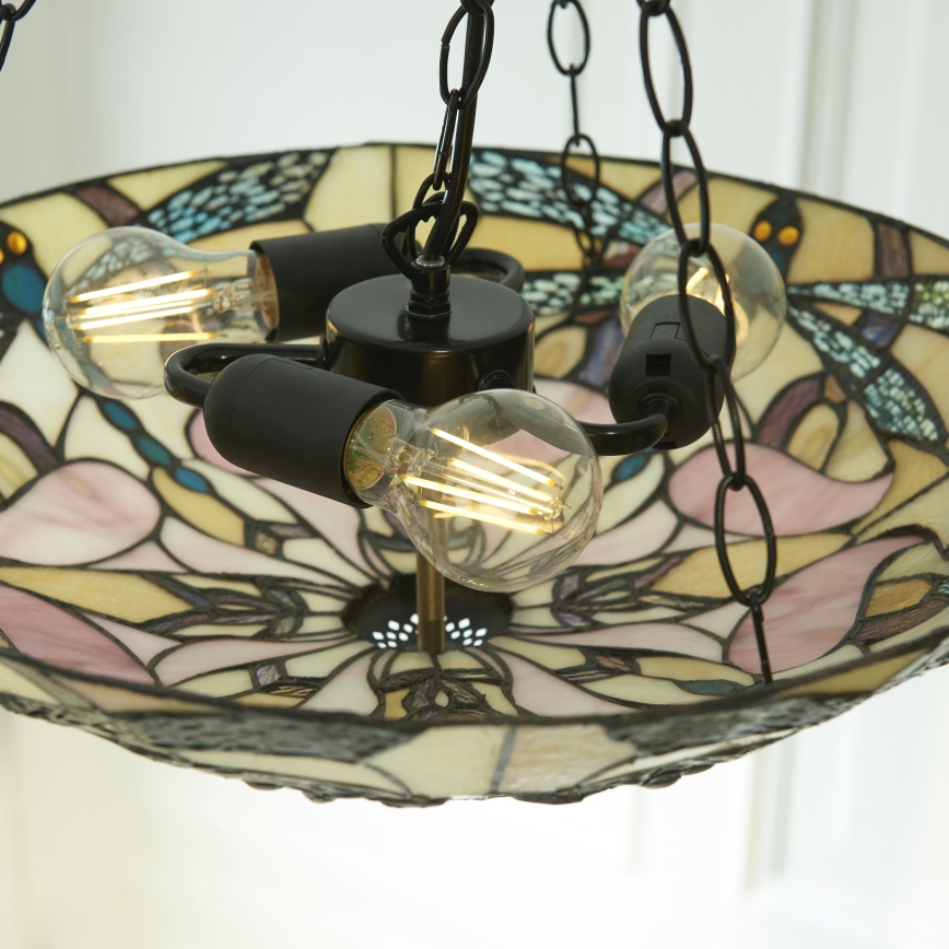 Endon 111869 - Tiffany ASHTON ketiga ripplühter, 3xE27/10W/230V, läbimõõt 45 cm