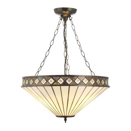 Endon 111871 - Ripplühter kettaga Tiffany FARGO, 3x E27/10W/230V, läbimõõt 50 cm