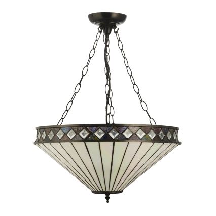 Endon 111871 - Ripplühter kettaga Tiffany FARGO, 3x E27/10W/230V, läbimõõt 50 cm
