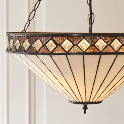 Endon 111871 - Ripplühter kettaga Tiffany FARGO, 3x E27/10W/230V, läbimõõt 50 cm