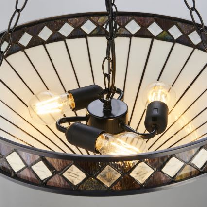 Endon 111871 - Ripplühter kettaga Tiffany FARGO, 3x E27/10W/230V, läbimõõt 50 cm