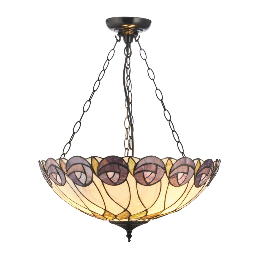Endon 111872 - Ketiga rippuv Tiffany HUTCHINSON lühter 3xE27/60W/230V läbimõõt 50 cm