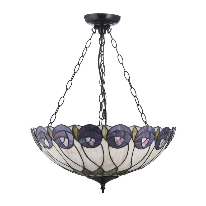 Endon 111872 - Ketiga rippuv Tiffany HUTCHINSON lühter 3xE27/60W/230V läbimõõt 50 cm