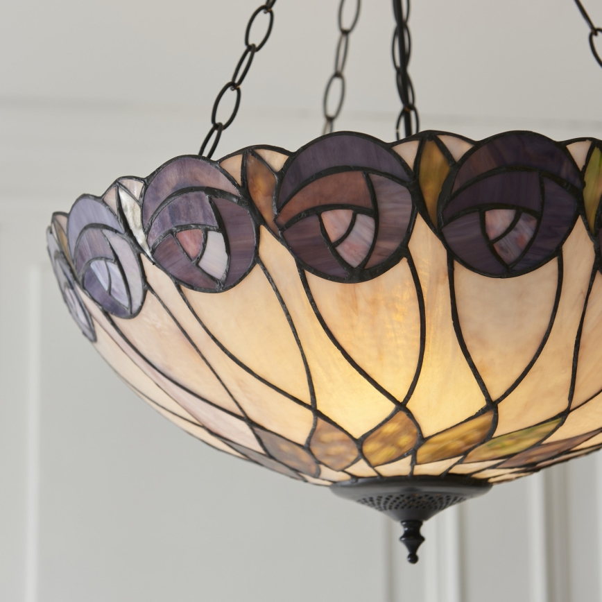 Endon 111872 - Ketiga rippuv Tiffany HUTCHINSON lühter 3xE27/60W/230V läbimõõt 50 cm