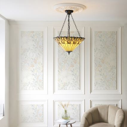 Endon 111881 - Ketiga rippuv lühter Tiffany JAMELIA, 3xE27/10W/230V, Ø 50 cm