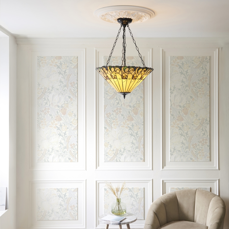 Endon 111881 - Ketiga rippuv lühter Tiffany JAMELIA, 3xE27/10W/230V, Ø 50 cm