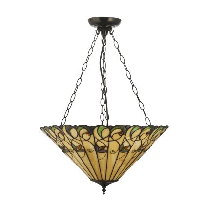 Endon 111881 - Ketiga rippuv lühter Tiffany JAMELIA, 3xE27/10W/230V, Ø 50 cm