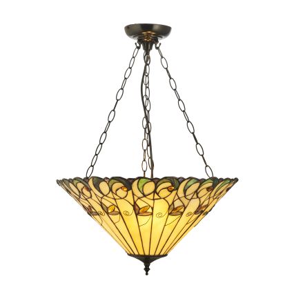 Endon 111881 - Ketiga rippuv lühter Tiffany JAMELIA, 3xE27/10W/230V, Ø 50 cm