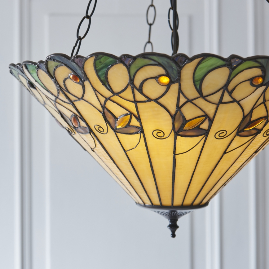 Endon 111881 - Ketiga rippuv lühter Tiffany JAMELIA, 3xE27/10W/230V, Ø 50 cm