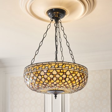 Endon 111882 - Ripplühter ketiga Tiffany MILLE FEUX 3xE27/10W/230V, läbimõõt 45 cm