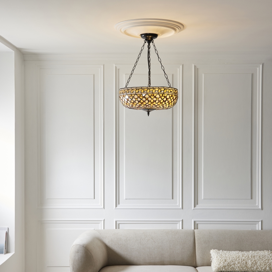 Endon 111882 - Ripplühter ketiga Tiffany MILLE FEUX 3xE27/10W/230V, läbimõõt 45 cm
