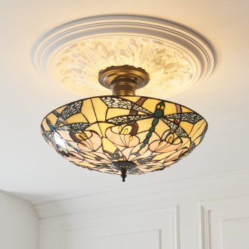 Endon 111892 - Pinnapealne Tiffany-lühter ASHTON 3xE27/10W/230V, läbimõõt 45 cm
