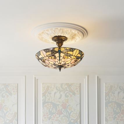 Endon 111892 - Pinnapealne Tiffany-lühter ASHTON 3xE27/10W/230V, läbimõõt 45 cm