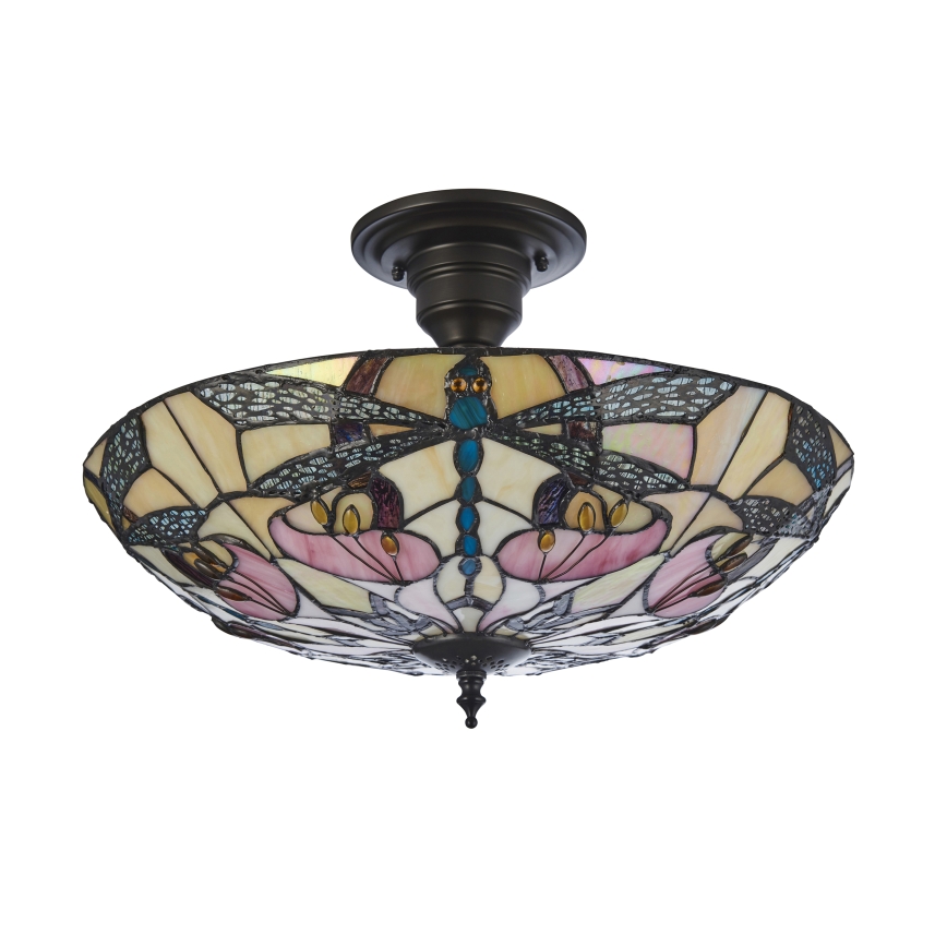 Endon 111892 - Pinnapealne Tiffany-lühter ASHTON 3xE27/10W/230V, läbimõõt 45 cm