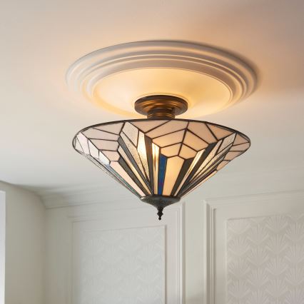 Endon 111895 - Pinnapealne lühter Tiffany ASTORIA 3x E27/10W/230V, läbimõõt 48 cm